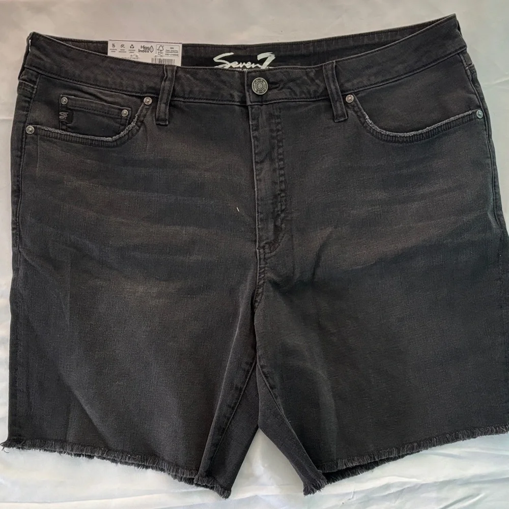 Seven7 Black Cutoff Denim Shorts